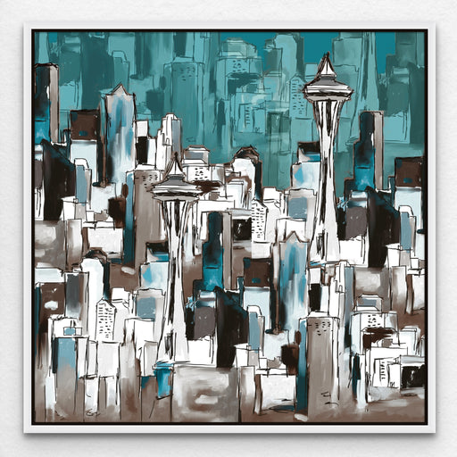 Seattle Skyline Painting Washington Wall Art