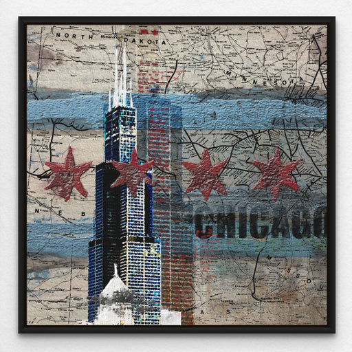 Chicago Flag Art Painting Willis Tower Print