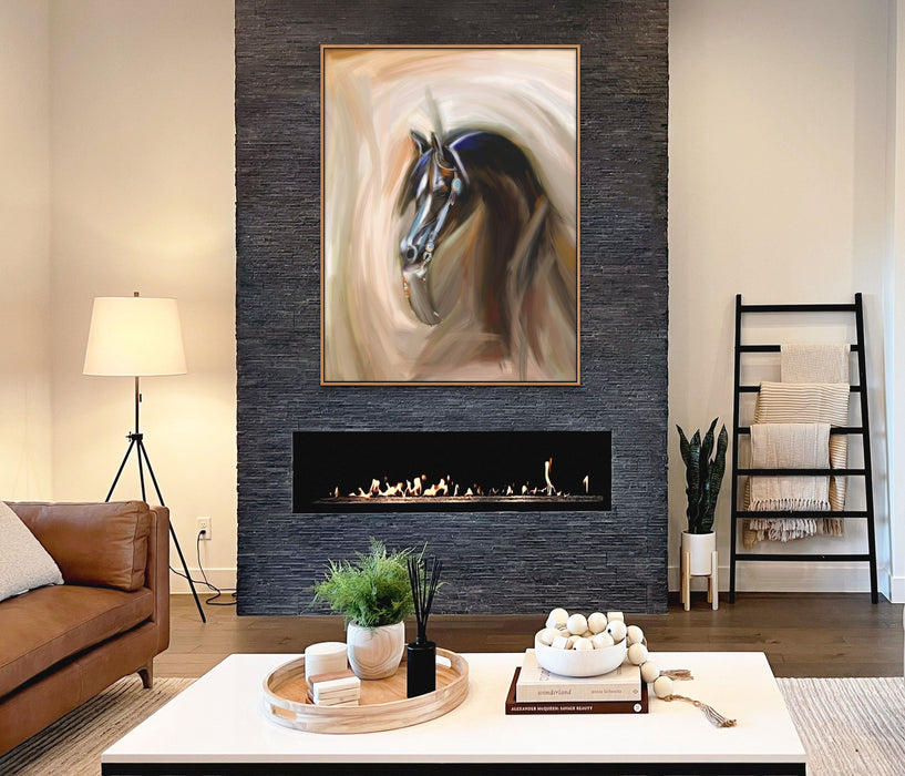 Black Arabian Horse Oil Painting