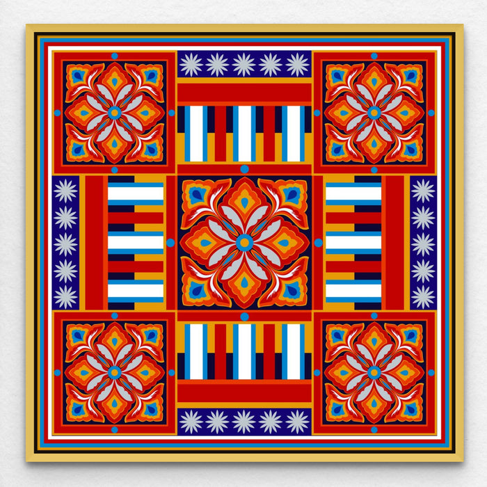 Tribal Pattern Pakistani Truck Art Canvas