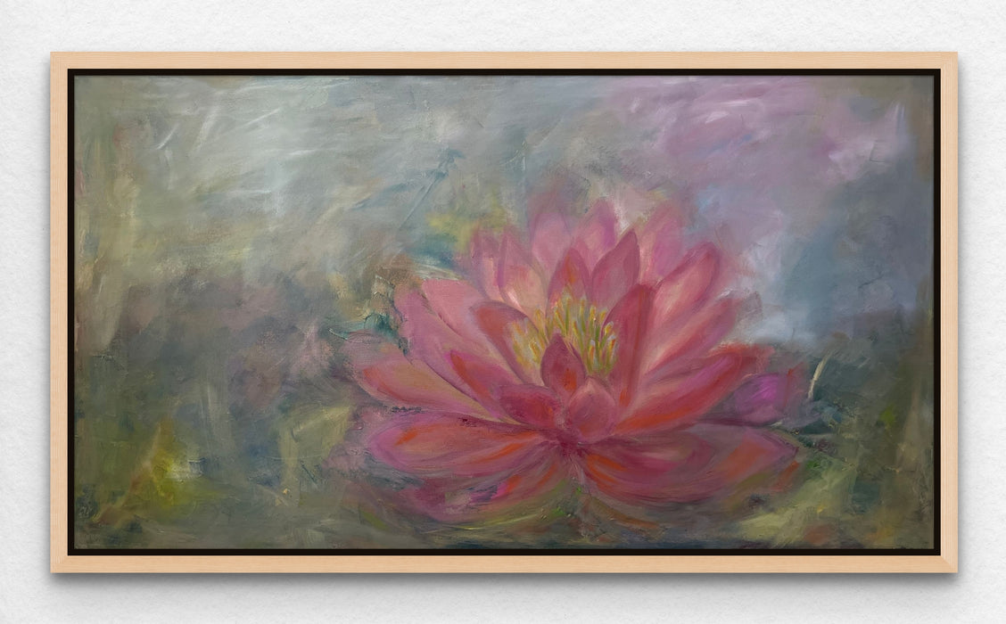 Botanical Art Pink Water Lily Painting