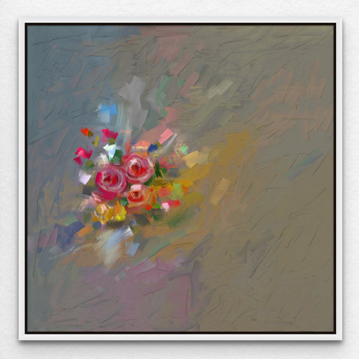 Abstract Loose Style Pink Roses Painting