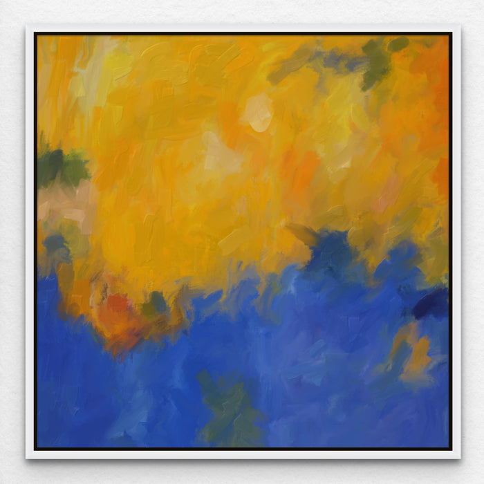 Mustard Royal Blue Simple Abstract Art