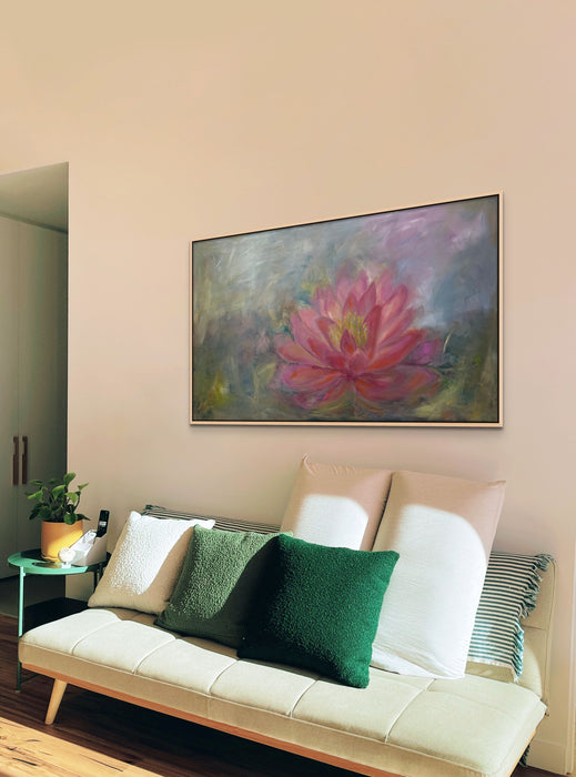 Botanical Art Pink Water Lily Painting