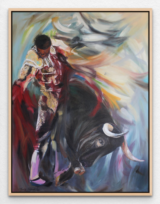 Matador Bull Fighting Original Oil Painting