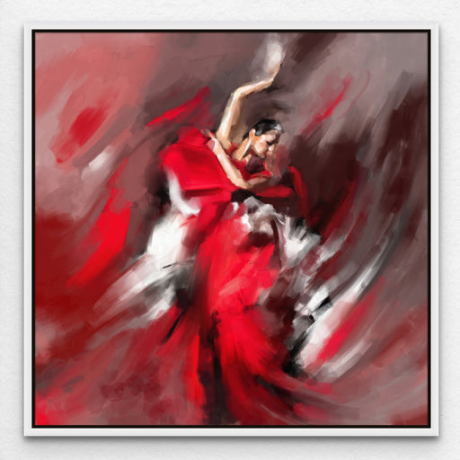 Red Flamenco Dancer Painting Spanish Wall Art