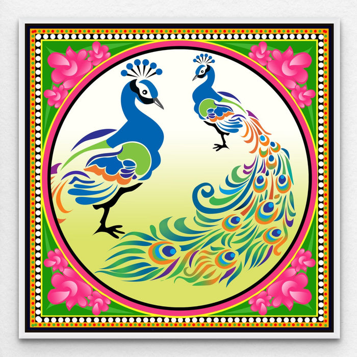 Peacock Illustration Canvas Truck Art Pakistan