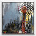 Dallas Skyline Painting Reunion Tower Art