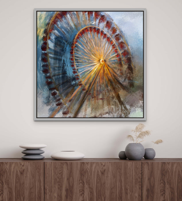 Navy Pier Chicago Painting Ferris Wheel Art