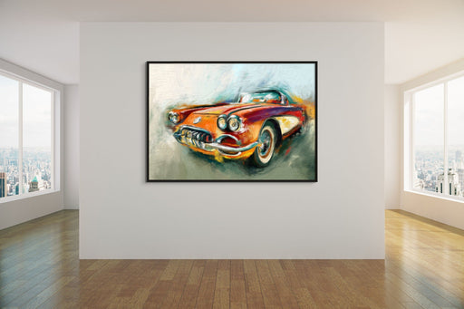 Classic Car Art Old Retro Car Painting