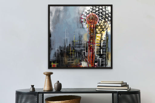 Dallas Skyline Painting Reunion Tower Art