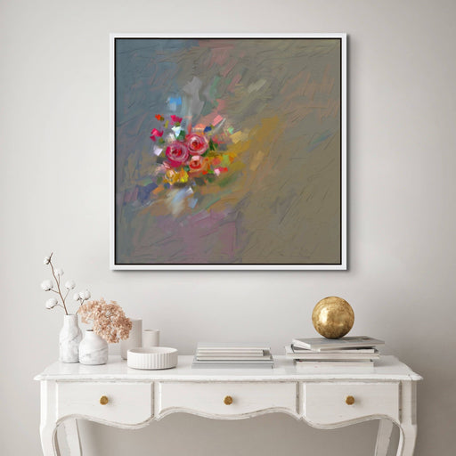 Abstract Loose Style Pink Roses Painting