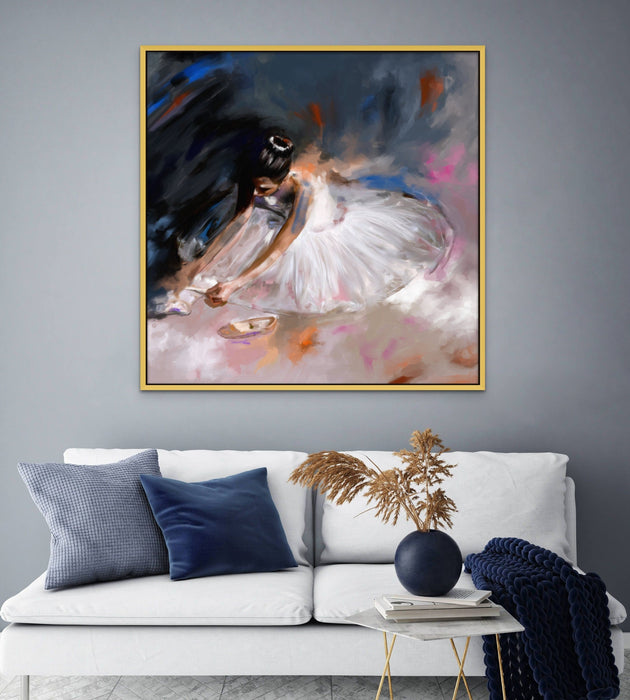 Ballerina Wall Art White Ballet Original Painting