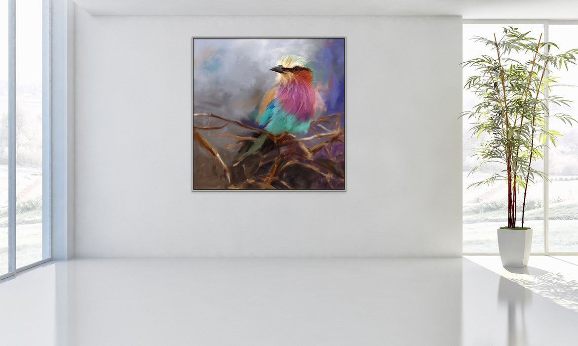 Lilac Roller Art African Rainbow Bird Painting