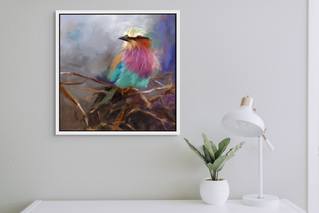 Lilac Roller Art African Rainbow Bird Painting