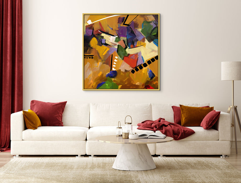 Mustard Wall Art Abstract Painting