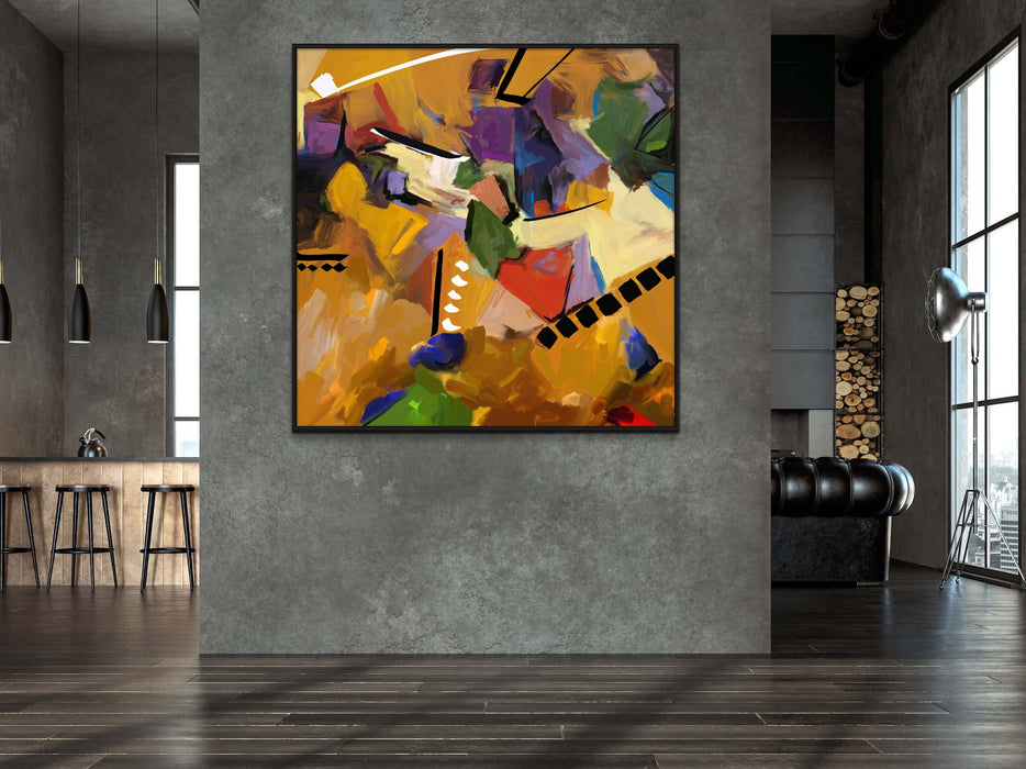 Mustard Wall Art Abstract Painting