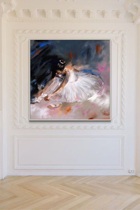 Ballerina Wall Art White Ballet Original Painting