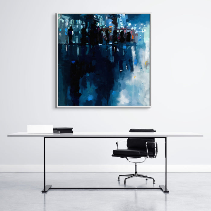 Night Landscape Wall Art Impressionist Rain Painting