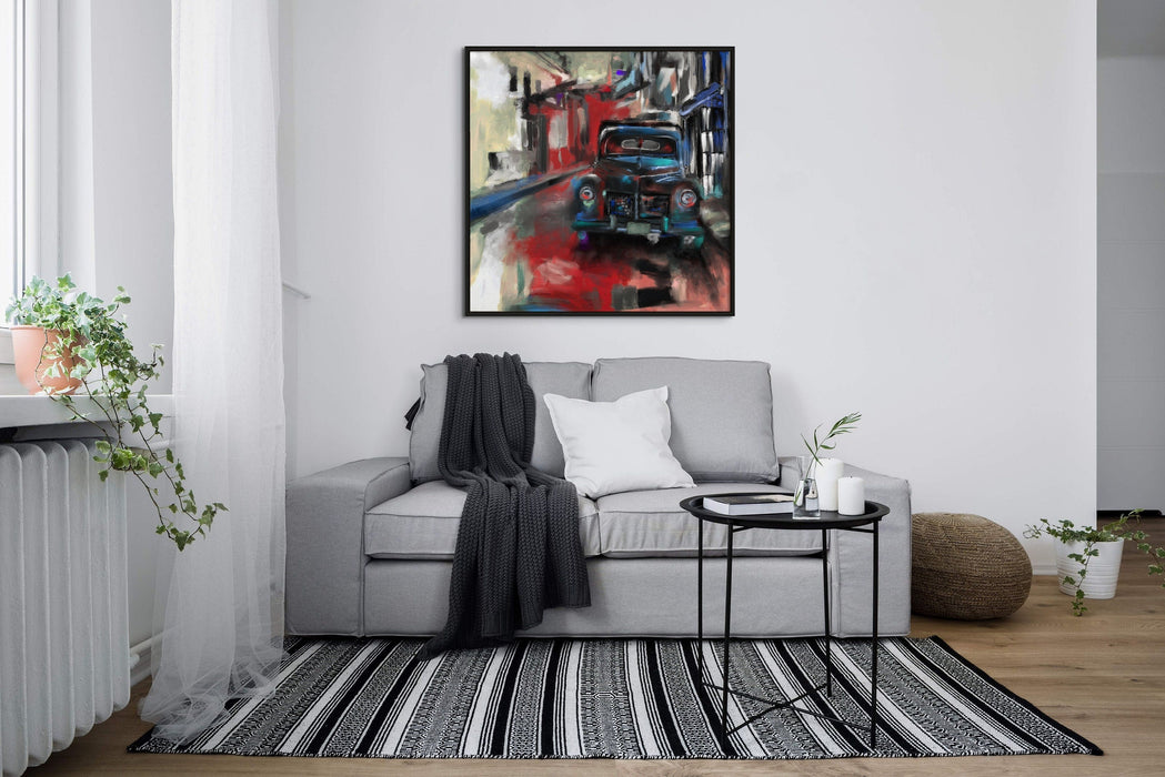 Automotive Art Print Retro Car Painting