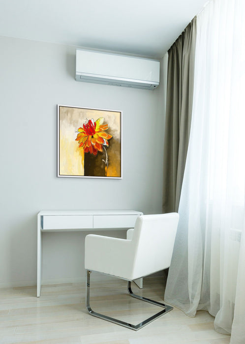 Yellow Orange Dahlia Painting Blooming Art