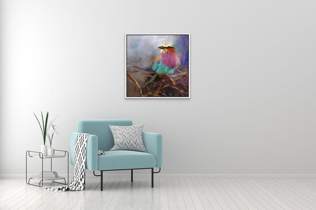 Lilac Roller Art African Rainbow Bird Painting