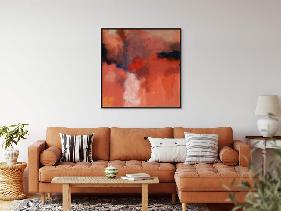 Burnt Orange Minimal Brush Strokes Painting