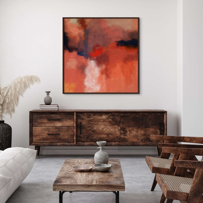 Burnt Orange Minimal Brush Strokes Painting