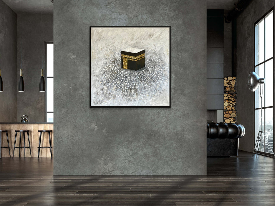 Holy Kaaba Original Framed Painting Islamic Wall Art