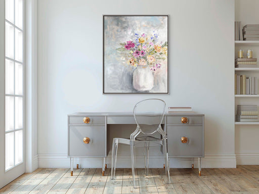 Flower Vase Painting Pastel Floral Still Life