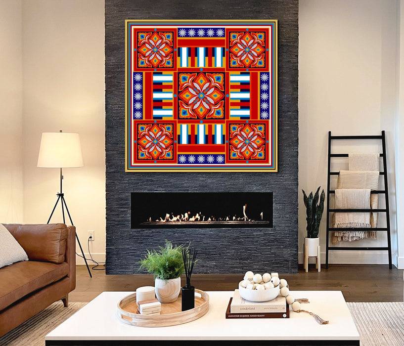 Tribal Pattern Pakistani Truck Art Canvas