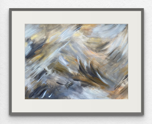 Abstract Mountain Neutral Brush Stroke Art