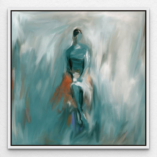 Expressionist Figurative Original Painting Teal Wall Art