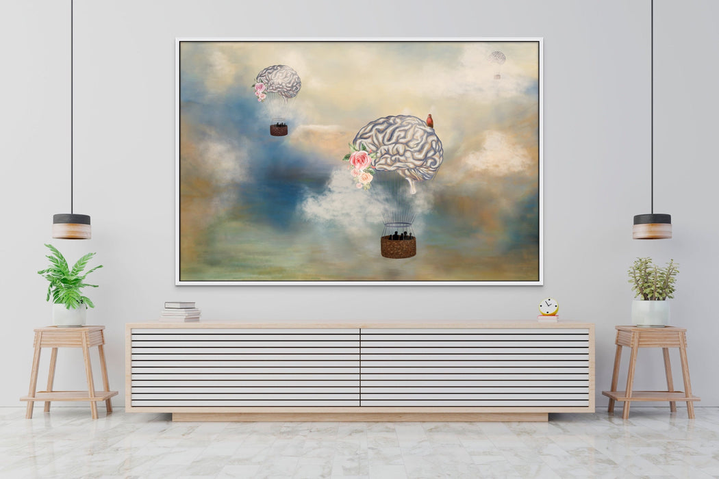 Human Brain Surreal Wall Art Cloud Painting