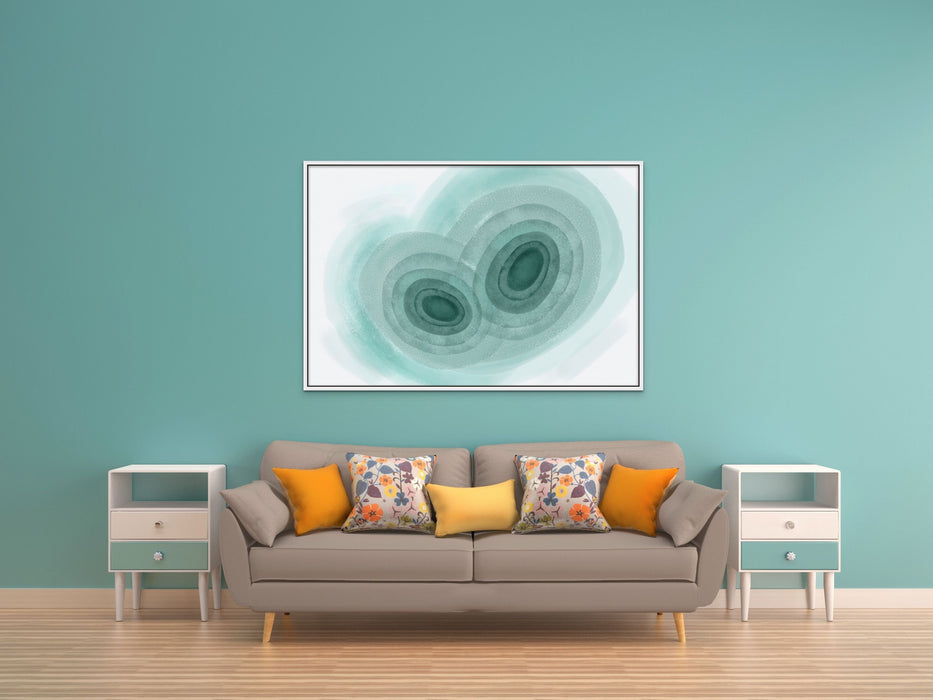 Minimalist Teal Painting Turquoise Wall Art