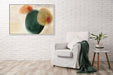 Dark Green Beige Wall Art Drip Painting