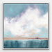 Large Abstract Cloud Painting Teal Wall Art