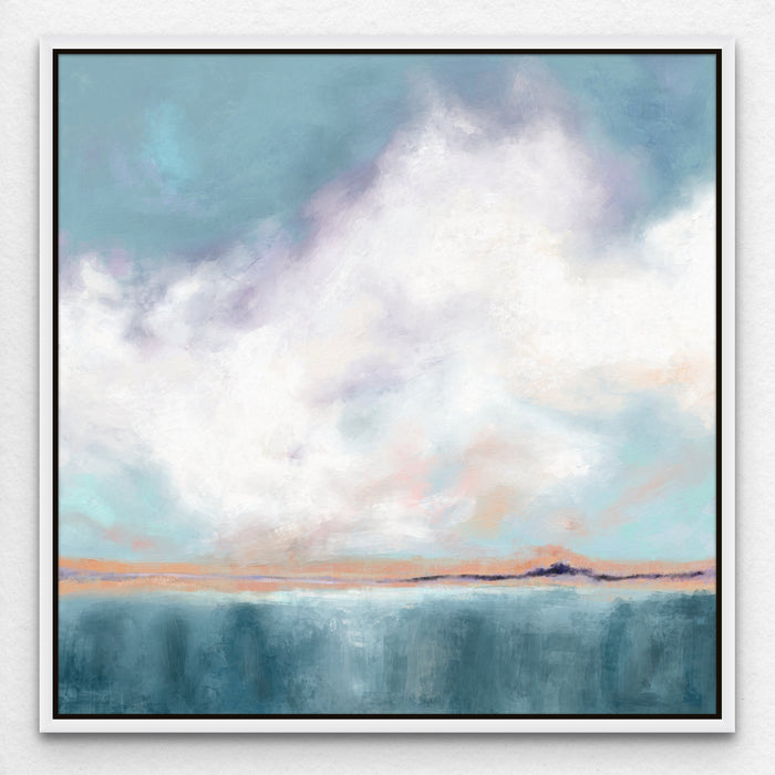 Large Abstract Cloud Original Painting Teal Wall Art