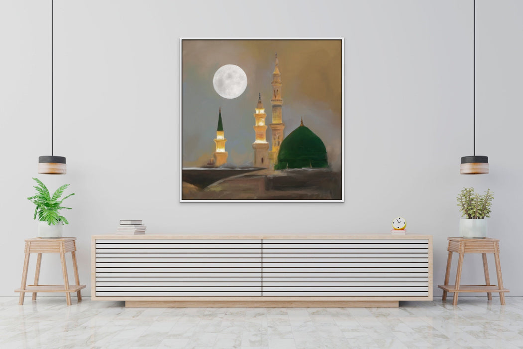 Full Moon Masjid Nabawi Painting Islamic Wall Art