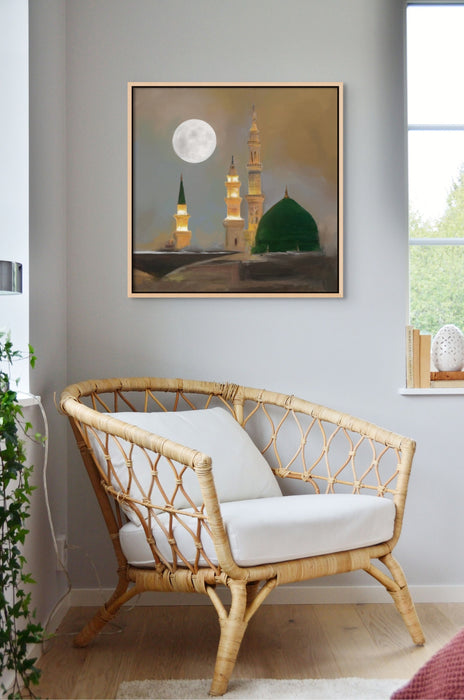 Full Moon Masjid Nabawi Painting Islamic Wall Art