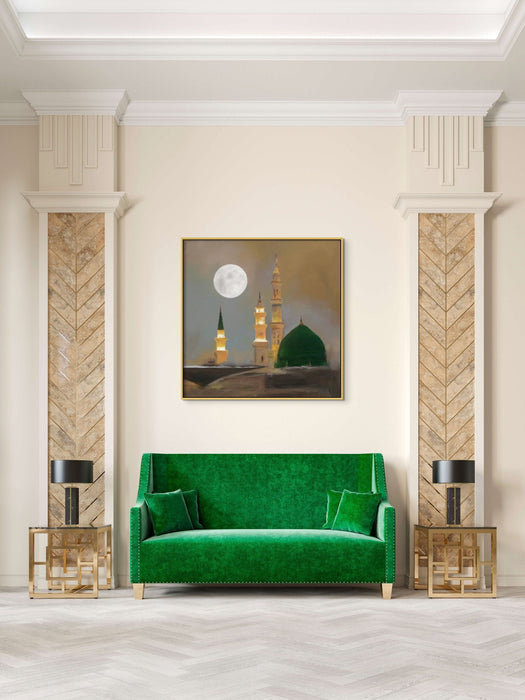 Full Moon Masjid Nabawi Painting Islamic Wall Art