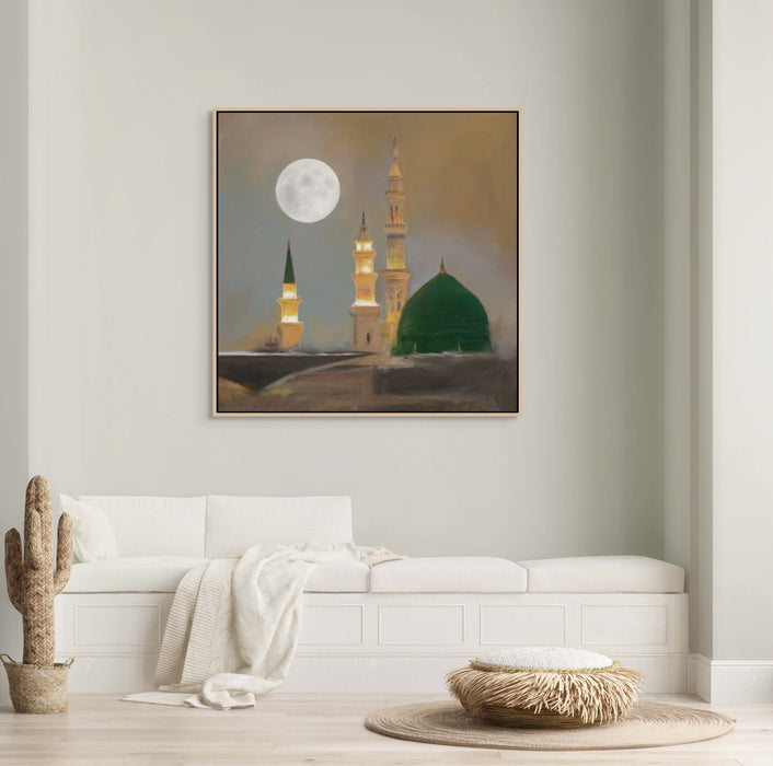 Full Moon Masjid Nabawi Painting Islamic Wall Art