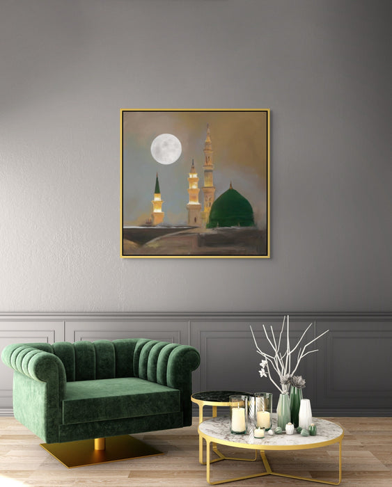 Full Moon Masjid Nabawi Painting Islamic Wall Art